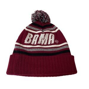 BAMA ROLL TIDE Beanie With Fuzzy Ball Made by‎ Top of the World One-size